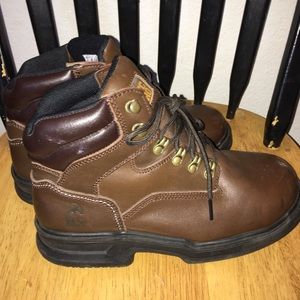 Brown work shoes